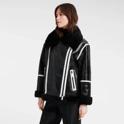 Blouson Aus Glänzendem Leder
