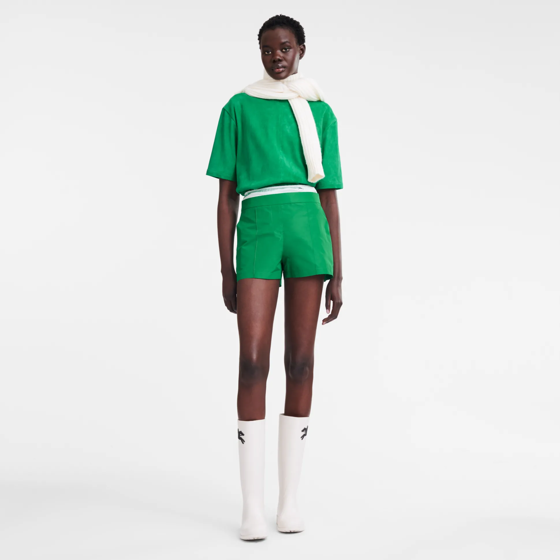 Kurze Hose Mit Gürtel-Patch