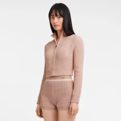 Kurzer Cardigan Mit Reißverschlusskragen