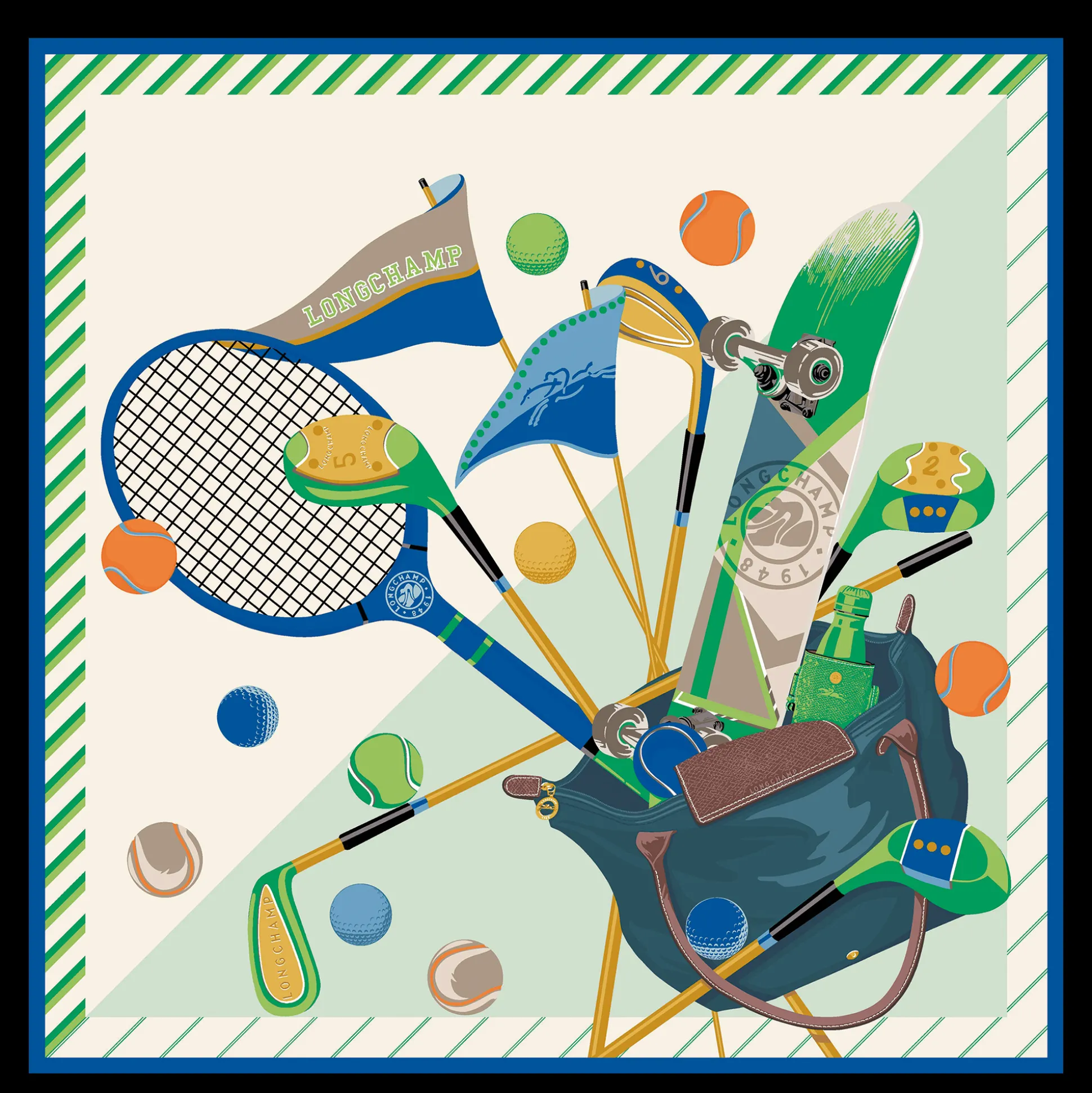Seidenschal 90 Caddie Longchamp