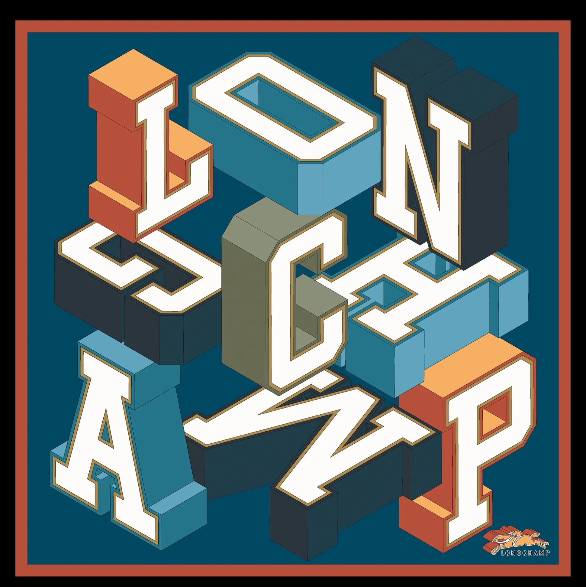 Seidenschal 70 Longchamp University
